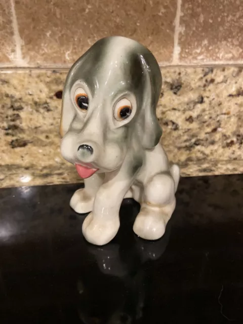 Hound Dog Puppy Ceramic Figurine Occupied Japan Circa 1940