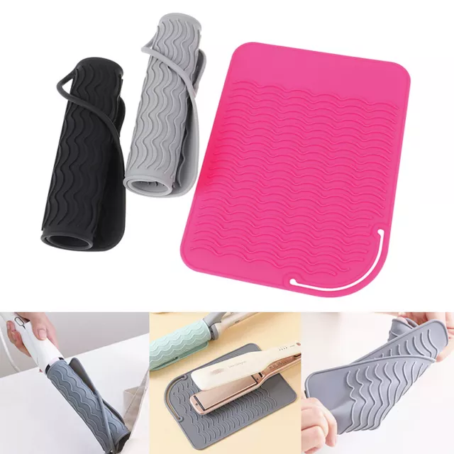 Multif Alfombra de silicona resistente al calor Bolsa Herramientas para rizar planchas y