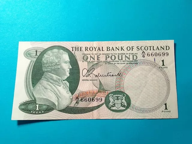 The Royal Bank of Scotland£1 A6 660699 DAVID DALE Issued 1967 Robertson sign