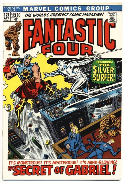 FANTASTIC FOUR #121 VG, Buscema, Silver Surfer, Marvel Comics 1972 Stock Image