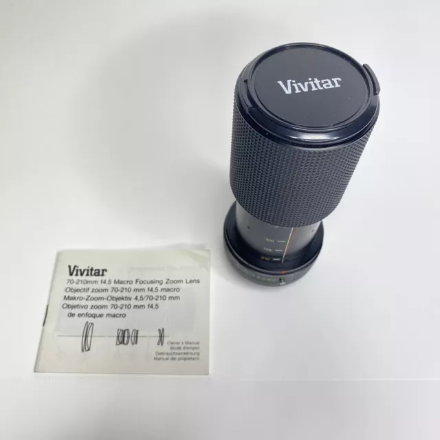Vivitar zoom lens 70-210mm, 1:4.5 macro focusing zoom Canon FD mount
