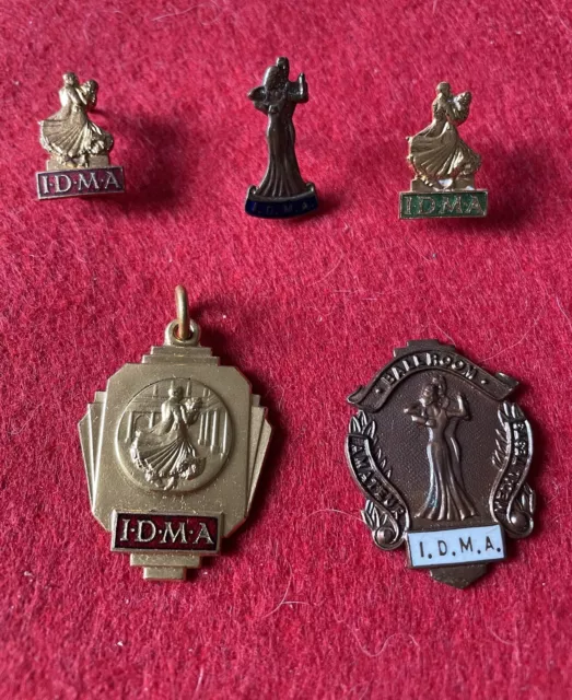 1960s IDMA International Dancing Masters Association Dance Pin Badges