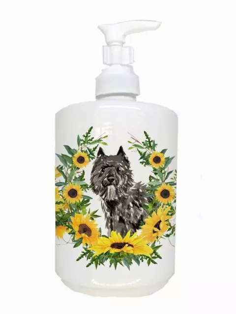 Bouvier des Flandres in Sunflowers Ceramic Soap Dispenser CK2983SOAP-S New