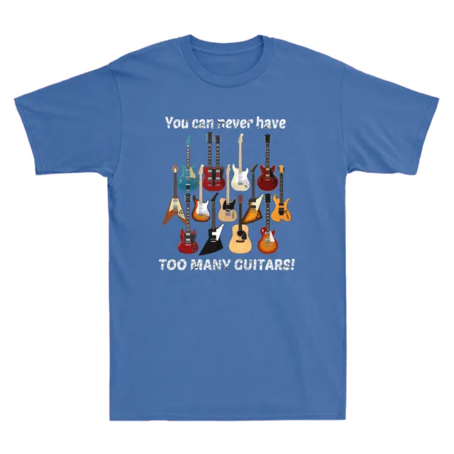 T-shirt uomo You Can Never Have Too Many Guitars divertenti amanti della chitarra regalo retrò