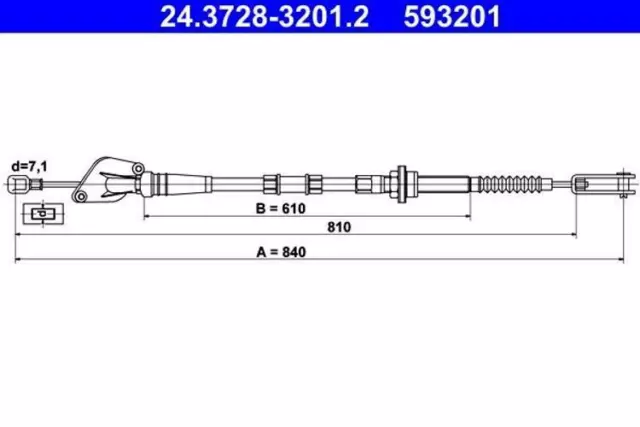 ATE Câble d'embrayage Câble d'Embrayage 24.3728-3201.2 pour KIA Picanto (SA) 840
