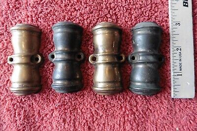 4 Cast Brass Vintage Door knob backplate embellishment latch Lamp part bracket