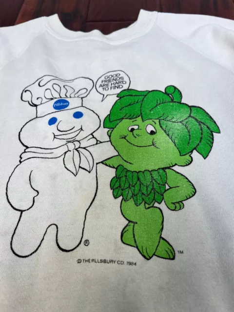 Vintage Pillsbury Doughboy Jolly Green Giant 1984 Sweatshirt Good Friends Small