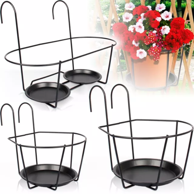 Blumentopf Halter Hänge Balkon Metall Haken Topfhalter Geländer Kasten Kräuter