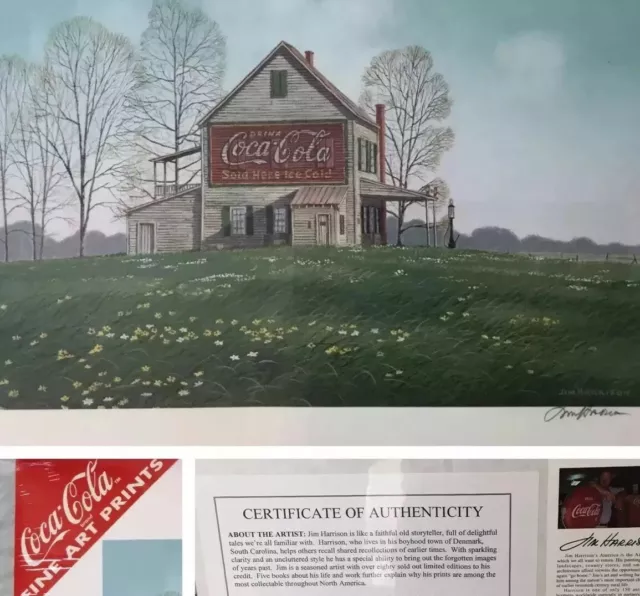 Coca Cola jim harrison print fine art 1996 certificate of authenticity SIGNED