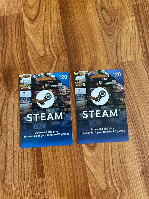 STEAM Gift card PC $40 value Prepaid Gift card ($20x2=$40 value)