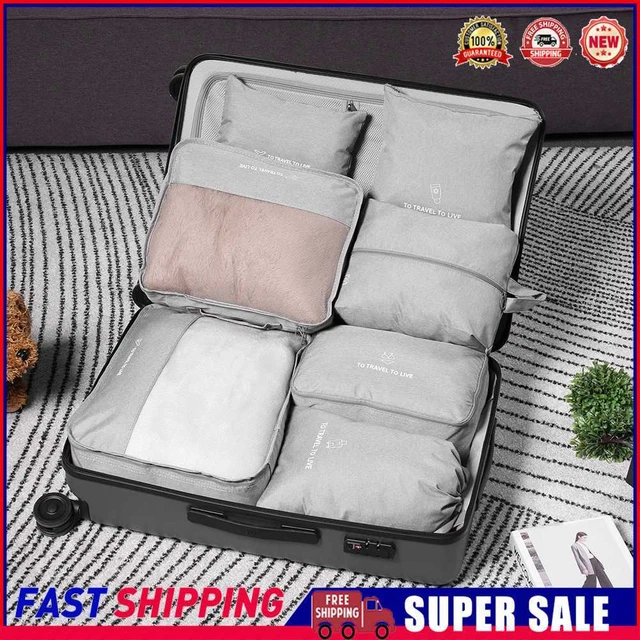 7pcs Luggage Organizer Case Foldable Suitcase Pouch for Travel Vacation Camping