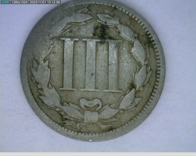 1865 three cent nickel (48-429 11m3) 2