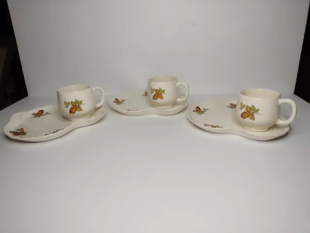 Holland Mold Tea Cup Snack Plate Set Sets Tea Time Autumn Leaf Leaves Transfer