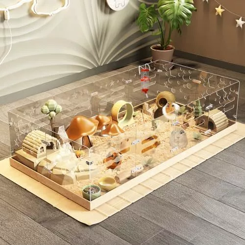 Acrylic Guinea Pig Cages - Large Habitat for Guinea Pigs, Small Animals Cage