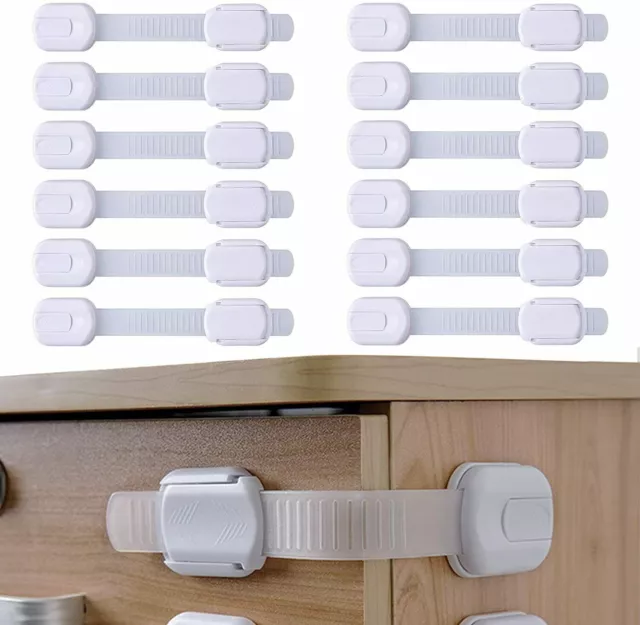 1~20 Child Baby Safety Lock Cupboard Cabinet Drawer Fridge Toddler Babyproof 2