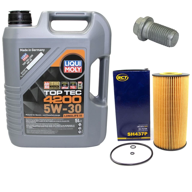 Kit Vidange Moteur 5W-30 + Filtre SH4771P Pour VW Passat 2.0 TDI - Marque SCT + Mannol