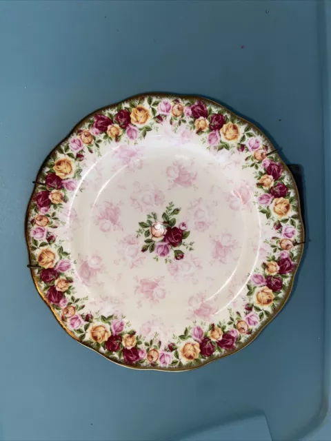 Royal Albert China Salad Plate - Old Country Roses Peach Damask Pattern