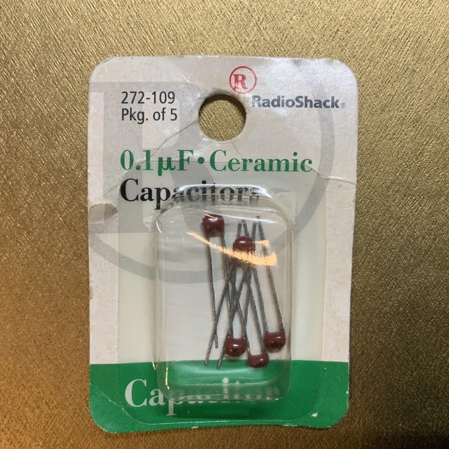 RADIO SHACK 272109 5pack Monolithic Dip Ceramic Capacitors Vintage £4