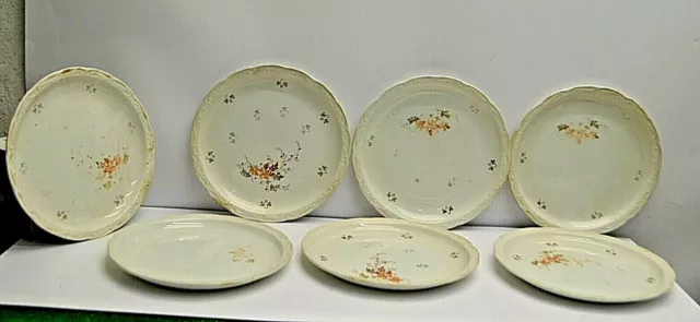 Ancien Lot De 7 Assiettes Plate Digoin Sarreguemines Pas Dessert Creuse