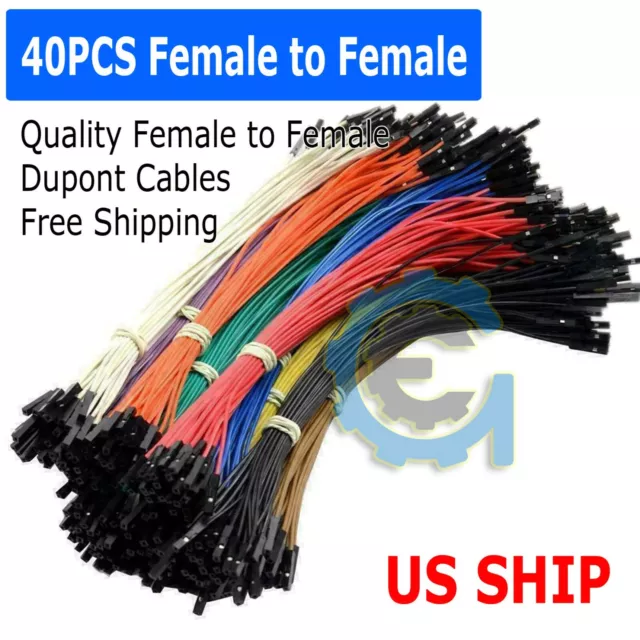 a5 40pcs 20cm Female to Female Dupont Wire Jumper Cable