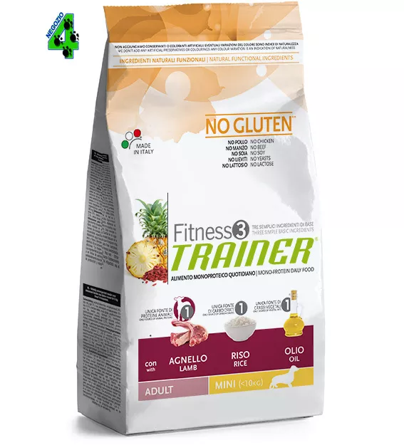 Fitness Natural Trainer Mini Adult Agnello e Cereali Integrali 7 kg Secco Cane