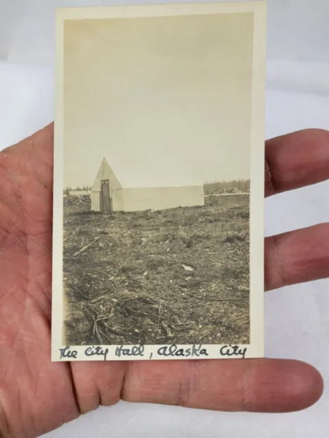 Rare Orig Early 1900's "The City Hall" Anchorage Alaska Tent City Photo 3