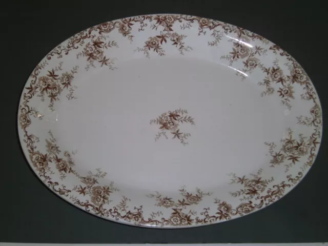 ANTIQUE EBJEL & CO. Bourne & Leigh TRANSFERWARE PLATTER 10.5" x 14.25" 1892-1913