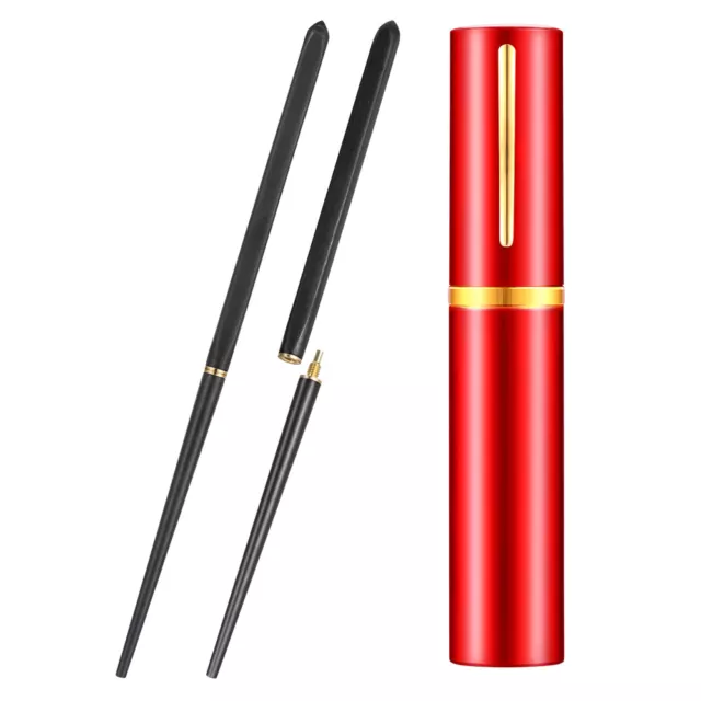 BESTONZON Portable Ebony Chopsticks Foldable Wooden Travel 3