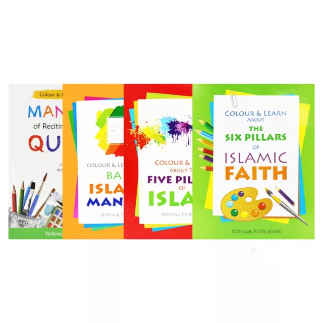 Colour & Learn about Islam Activity Books for Kids (4 Book Series) Book Choice