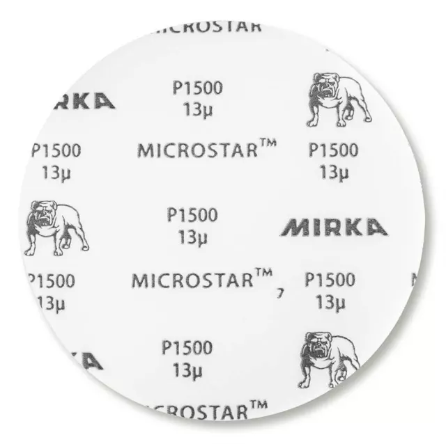 MIRKA Microstar 150 MM Tranches Disques Abrasifs non Perforé Scratch P800-P2500 2