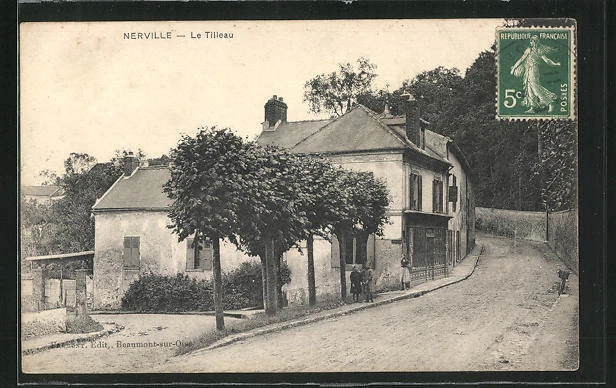 CPA Nerville, Le Tilleau, vue de la rue