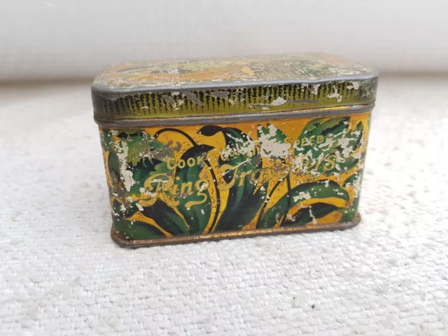 1940s Vintage Cook Co Ring Travellers Adv Litho Tin Box England TB878