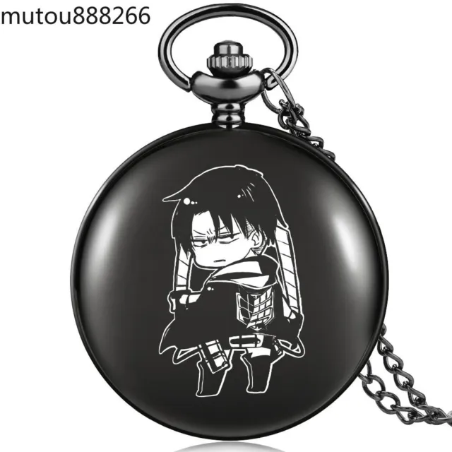 Attack On Titan Anime Cosplay Timepiece Flip Watch Pendant Necklace Quartz Watch