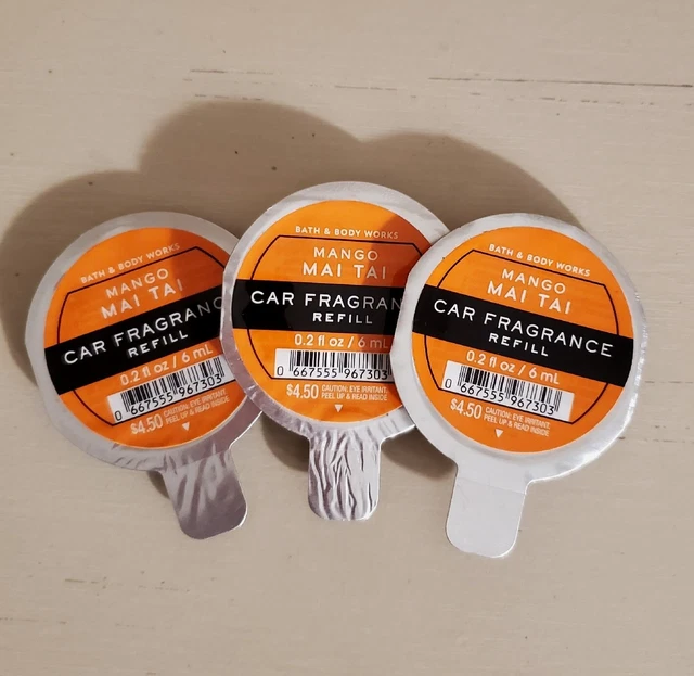 3 Scentportable REFILLS Bath & Body Works Mango MAI TIA Car Air Freshener Refill
