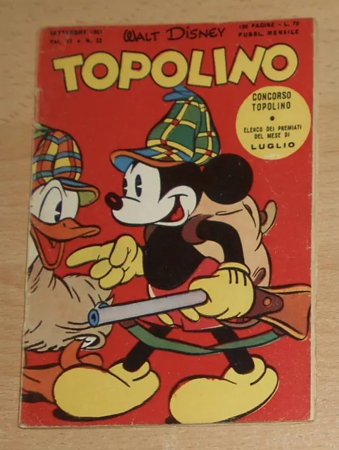 Ed.mondadori  Serie  Topolino   N°  33  1951  Originale  !!!!!