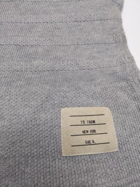 Thom Browne 4-BAR HONEYCOMB PIQUE SWEATSHORT Waffle Knit Grey size 4 (M) EUC 05 3