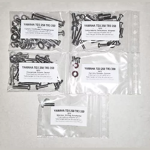 YAMAHA TD3 250 TR3 350 1972 full engine stainless PHILLIPS screw kit TZ250 TZ350