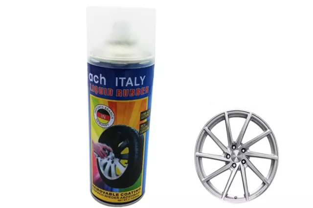 Spray vernice pittura cerchi auto pellicola removibile flash silver KC36 400g