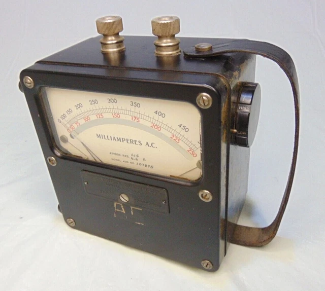 Vintage Weston Milliamperes A.C. Meter 25-500 Zero Corrector Model 433