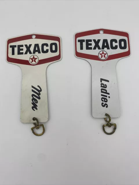 Cool Texaco Gas Station Rest Room Key Fobs Men Ladies Vintage - Original Oem