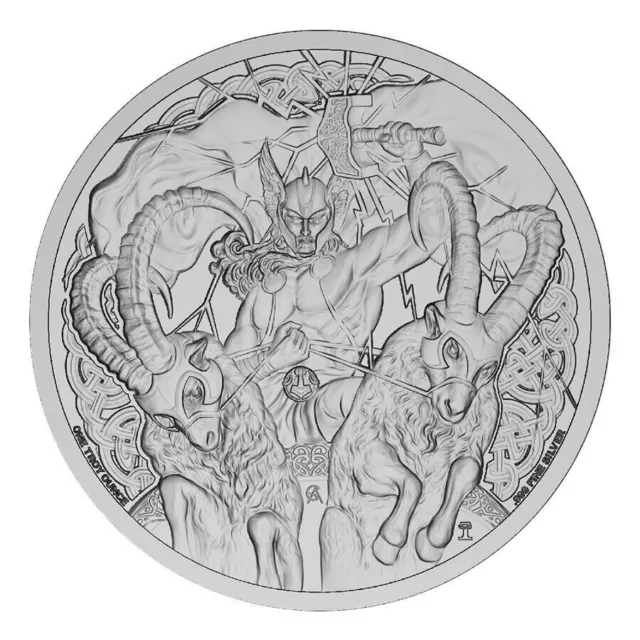 2022 Niue Norse Gods Thor 1 oz Silver Coin - 2500 Mintage