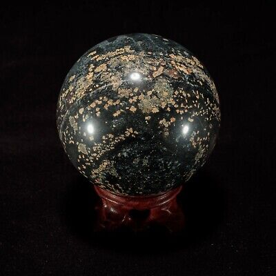 77mm Narsarsukite mineral sphere. Collectible stone ball from Lovozero massif