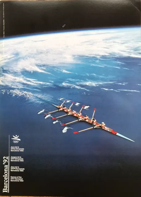 Original Barcelona ‘92 Olympic Games NASA Rowing sport affiche poster