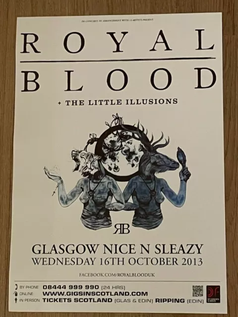 Royal Blood — Glasgow 2013 live music show tour memorabilia - concert gig poster