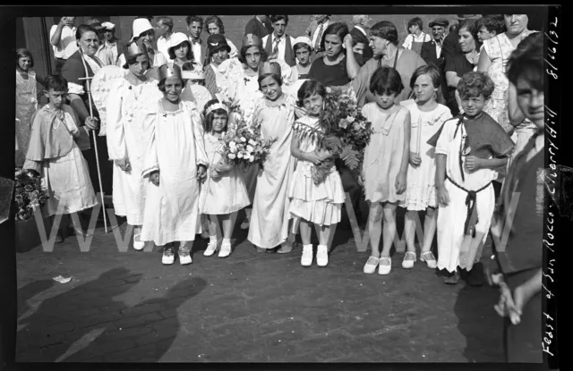 '32 Feast San Rocco Cherry Hill Children Costume Manh NYC Old Photo Negative E16