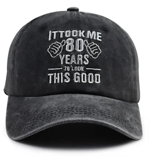 80th Birthday Decorations for Women Men, 80 Years Party 2022 Retired Hat, Adjus