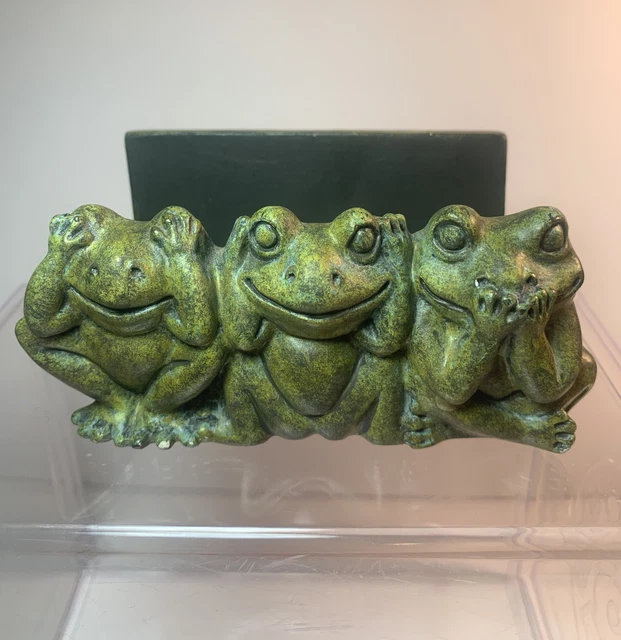 Frog 🐸 See No, Hear No, Speak No Evil Business Card, Note Pad, Letter Holder