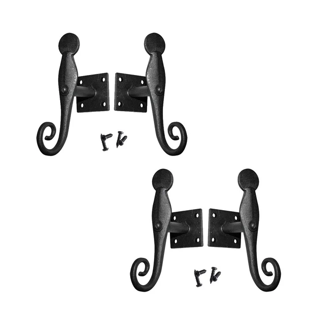 Black Shutter Dog Rat Tail Hand Forged Iron Rustproof Finish Renovators Supply