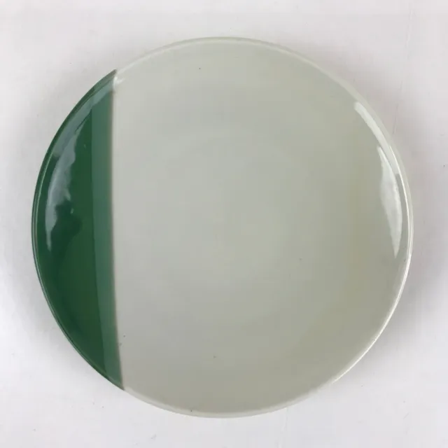 Japanese Porcelain Side Plate Vtg Green White Glaze Small Plate Kozara Torizara
