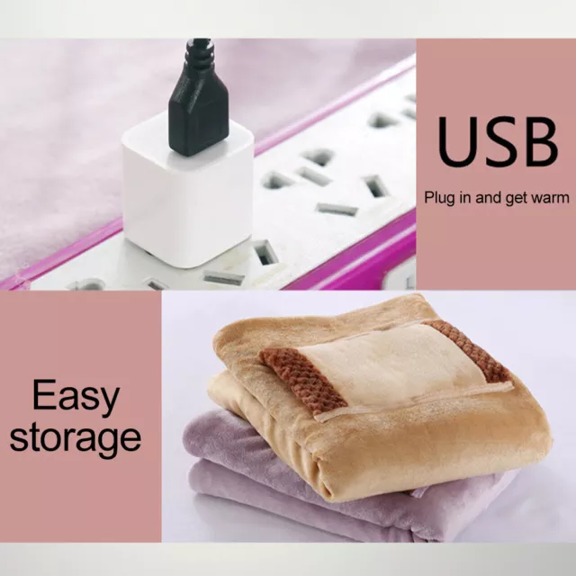 Winter Electric Blanket Heated Pocket Sofa USB Powered Hand Warm Double Sided.